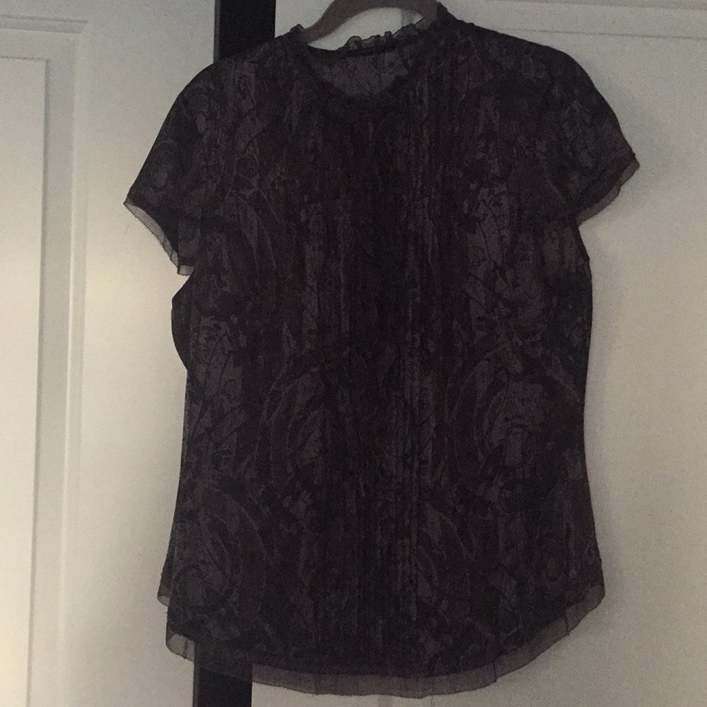 Eli’s Tahiti Purple Cap Sleeve Blouse